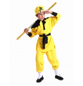 kids boys Journey to the West Monkey Sun Wu Kong cosplay costume Halloween Xmas Party kids Monkey King dress up performance clothes whole set 